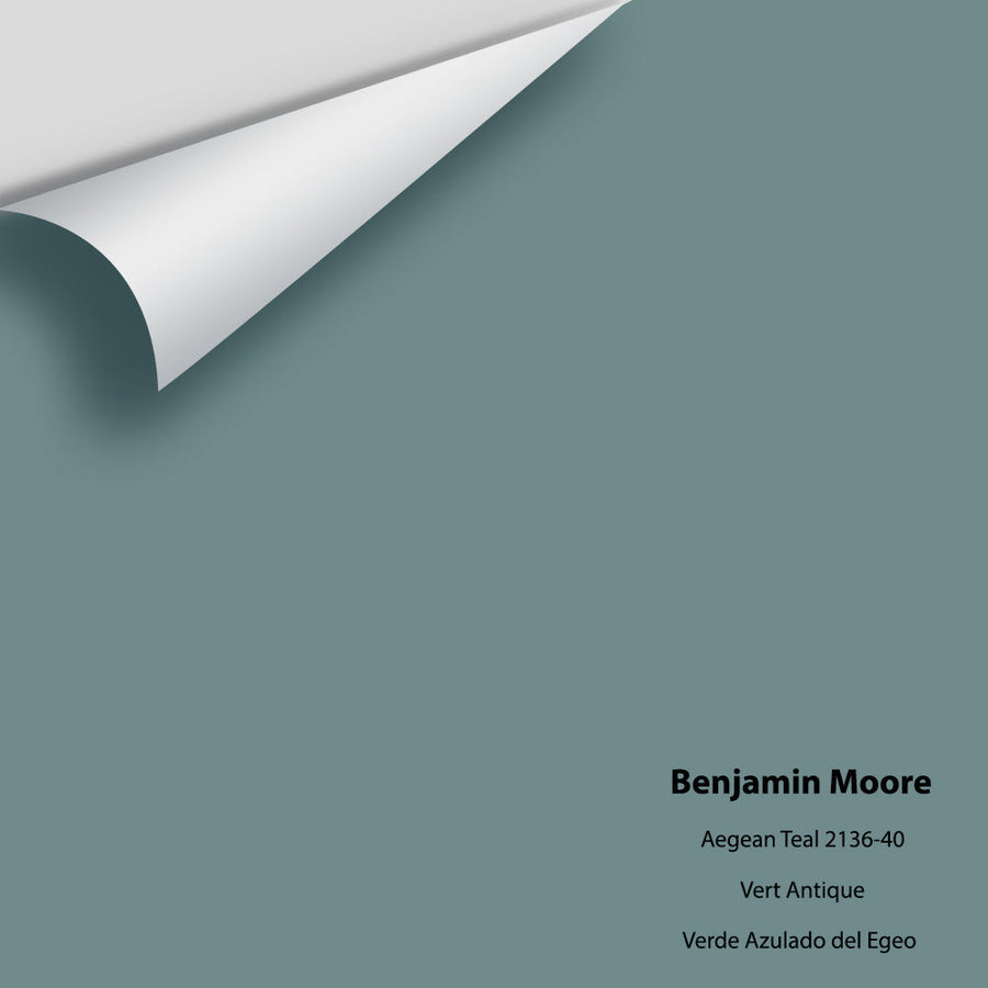 Digital color swatch of Benjamin Moore's Aegean Teal 2136-40 Peel & Stick Sample available at Ricciardi BRothers in PA, DE, & NJ.