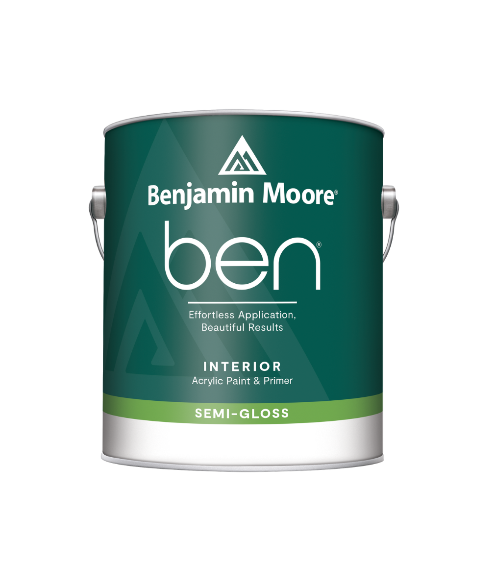 Benjamin Moore ben interior paint in semi gloss, available at Ricciardi Brothers.
